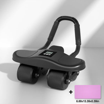 Auto-Rebound Ab Roller Wheel with Timer & Knee Mat