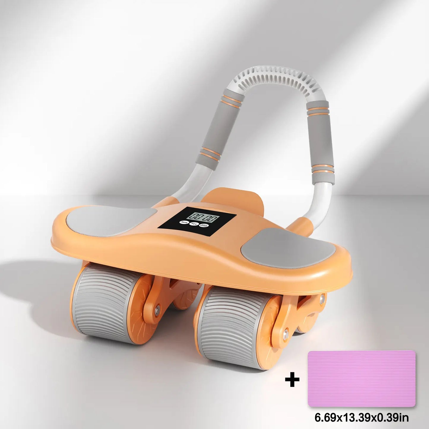 Auto-Rebound Ab Roller Wheel with Timer & Knee Mat