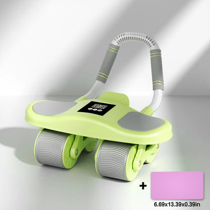 Auto-Rebound Ab Roller Wheel with Timer & Knee Mat