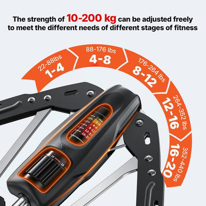 22-440lbs Adjustable Hydraulic Arm Trainer | Foldable w/ Rep Counter