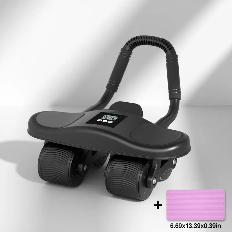 Auto-Rebound Ab Roller Wheel with Timer & Knee Mat