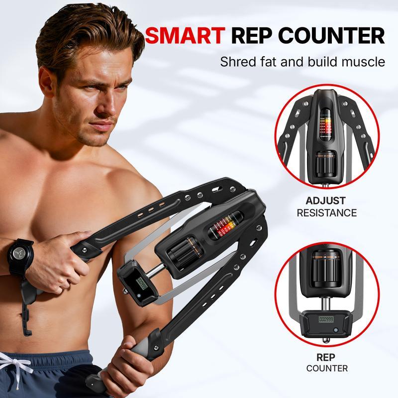 22-440lbs Adjustable Hydraulic Arm Trainer | Foldable w/ Rep Counter