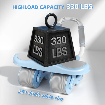 Auto-Rebound Ab Roller Wheel with Timer & Knee Mat