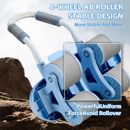 Auto-Rebound Ab Roller Wheel with Timer & Knee Mat